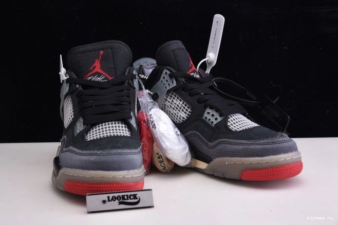 Cheap CV9388-001 Off x Jordan 4 Air Bred White Retro 0729